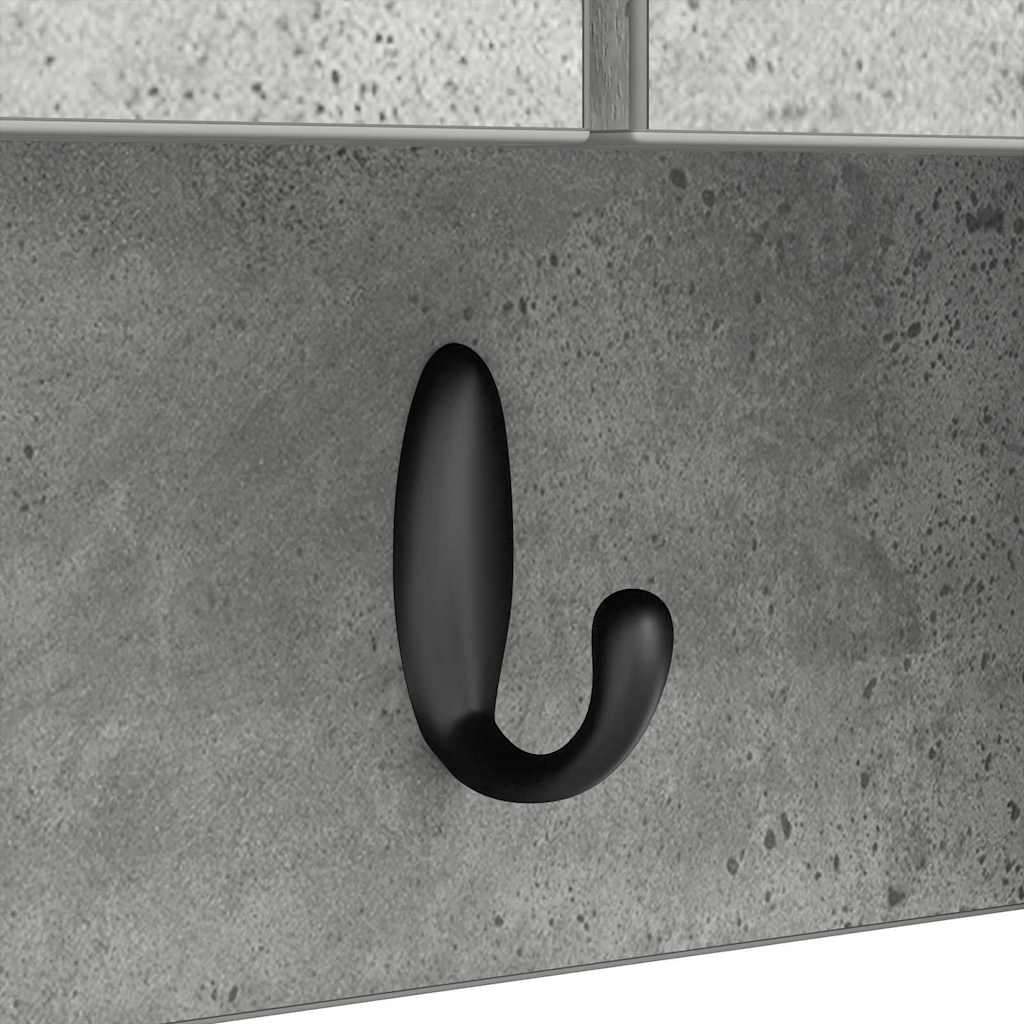 Appendiabiti a muro con porta Grigio cemento 80 x 20 x 30 cm 874342