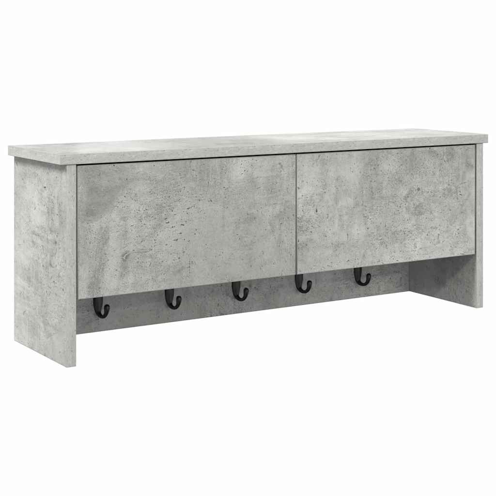 vidaXL Appendiabiti a muro con porta Grigio cemento 80 x 20 x 30 cm