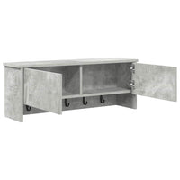 Appendiabiti a muro con porta Grigio cemento 80 x 20 x 30 cm 874342