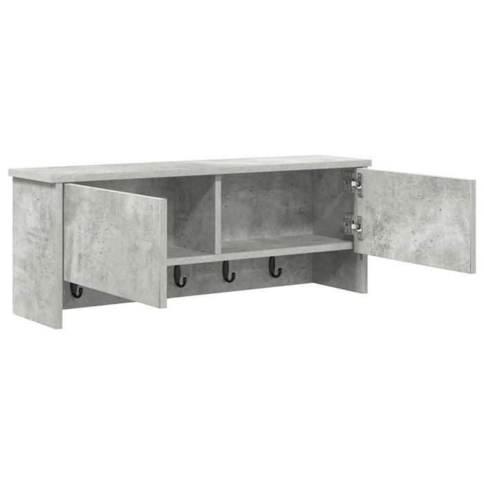 Appendiabiti a muro con porta Grigio cemento 80 x 20 x 30 cm 874342