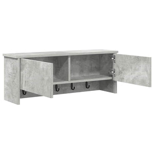 vidaXL Appendiabiti a muro con porta Grigio cemento 80 x 20 x 30 cm