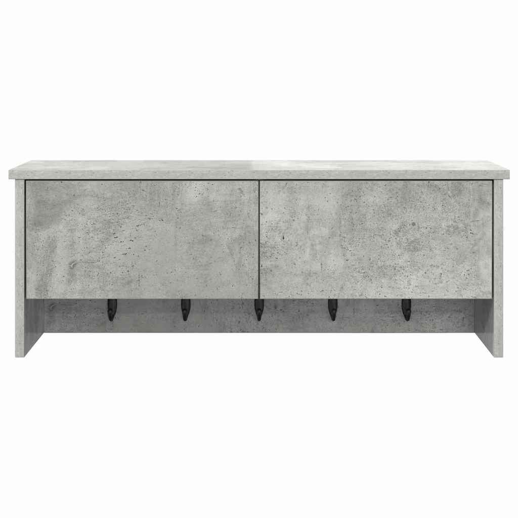 vidaXL Appendiabiti a muro con porta Grigio cemento 80 x 20 x 30 cm