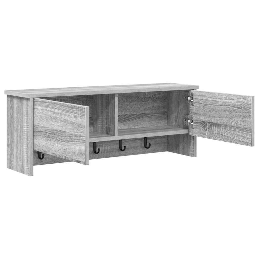 Appendiabiti a muro con porta Grigio sonoma 80 x 20 x 30 cm 874344