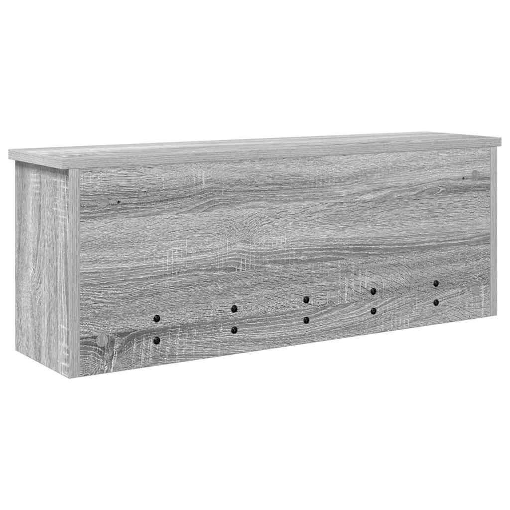 vidaXL Appendiabiti a muro con porta Grigio sonoma 80 x 20 x 30 cm
