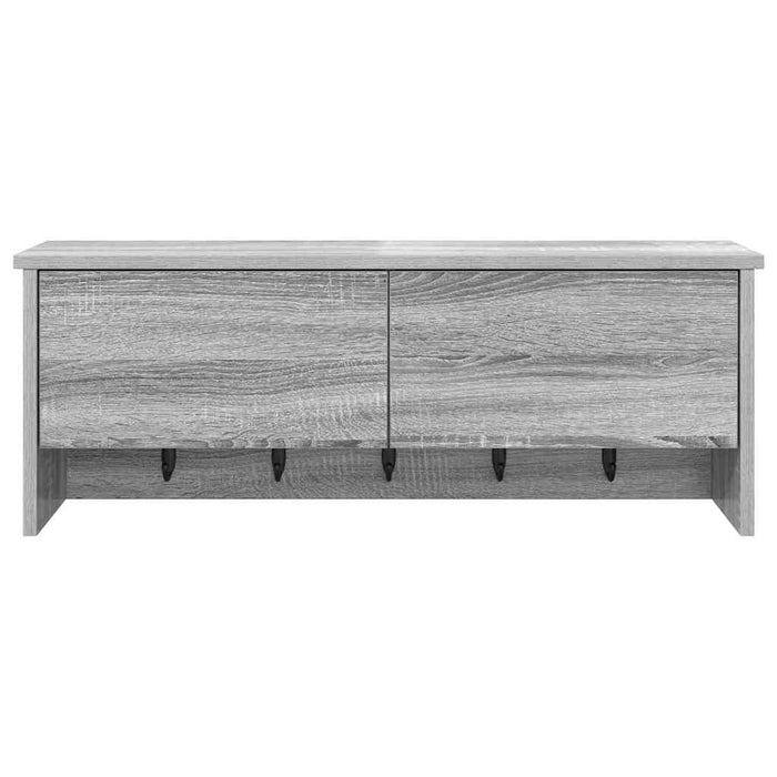 vidaXL Appendiabiti a muro con porta Grigio sonoma 80 x 20 x 30 cm