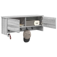 Appendiabiti a muro con porta Grigio sonoma 80 x 20 x 30 cm 874344