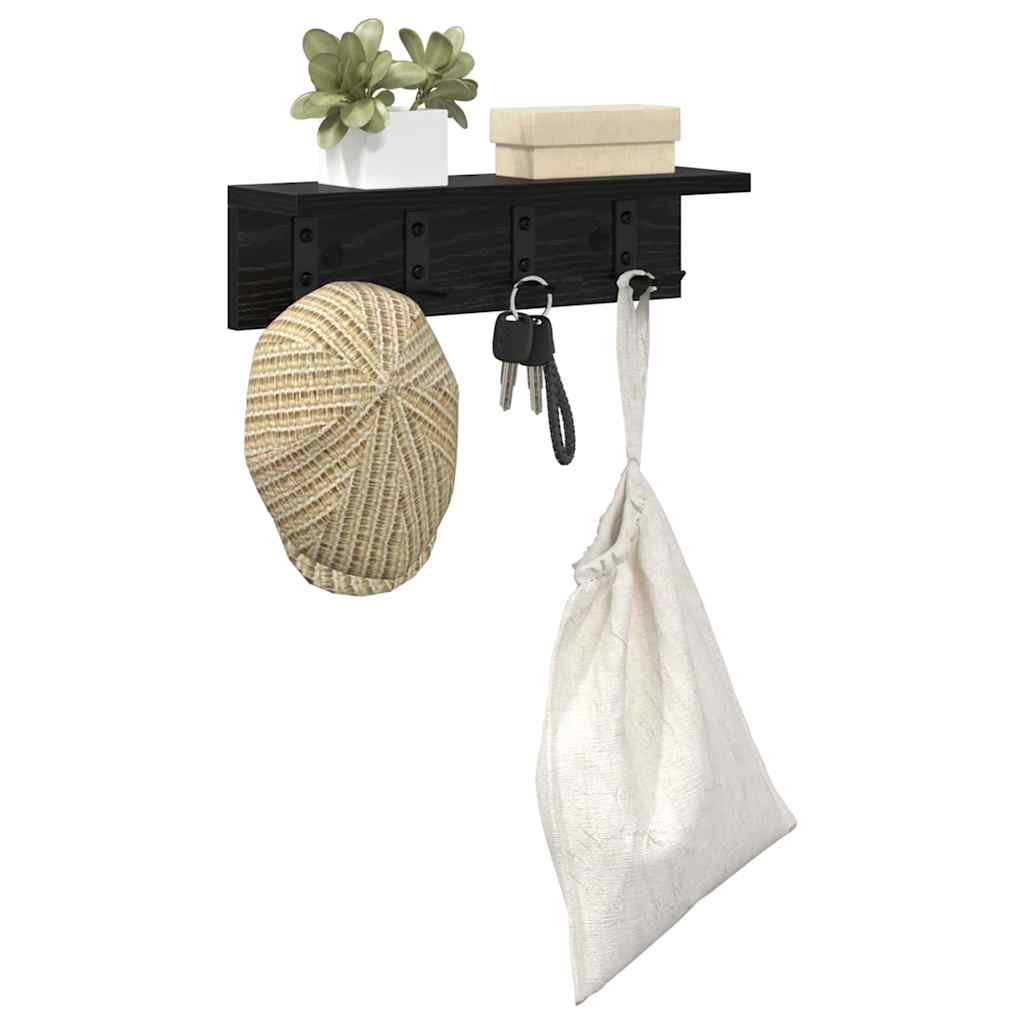 Appendiabiti a muro Rovere nero 40 x 10.5 x 10.5 cm 874348