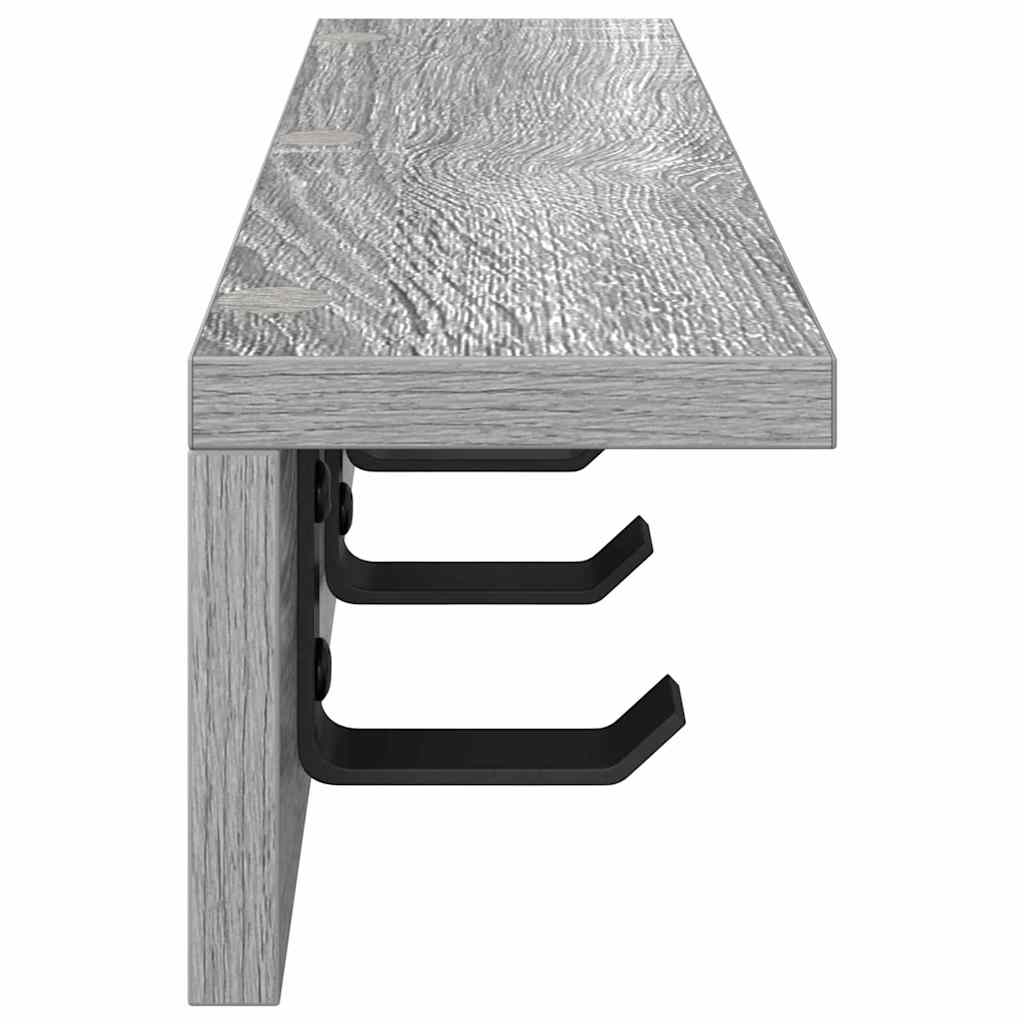vidaXL Appendiabiti a muro Grigio sonoma 40 x 10.5 x 10.5 cm