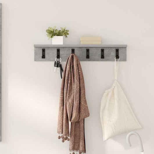 Appendiabiti a muro Grigio cemento 60 x 10.5 x 10.5 cm 874358
