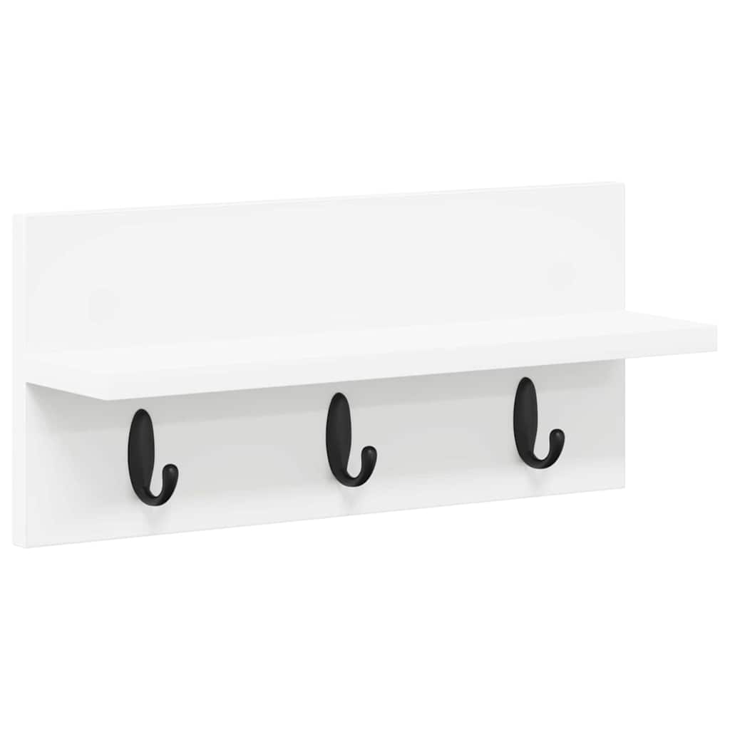 Appendiabiti a muro Bianco 40 x 10.5 x 18 cm Legno multistrato 874379