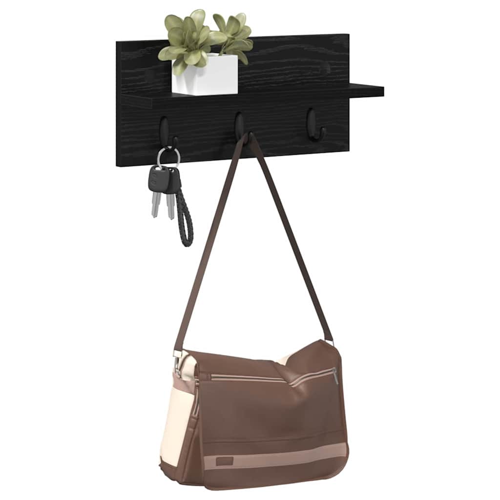 Appendiabiti a muro Rovere nero 40 x 10.5 x 18 cm 874380