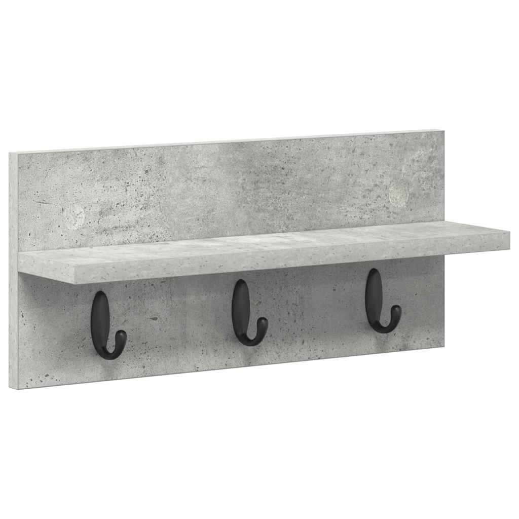 Appendiabiti a muro Grigio cemento 40 x 10.5 x 18 cm 874382