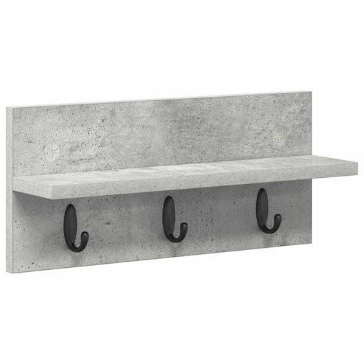 Appendiabiti a muro Grigio cemento 40 x 10.5 x 18 cm 874382