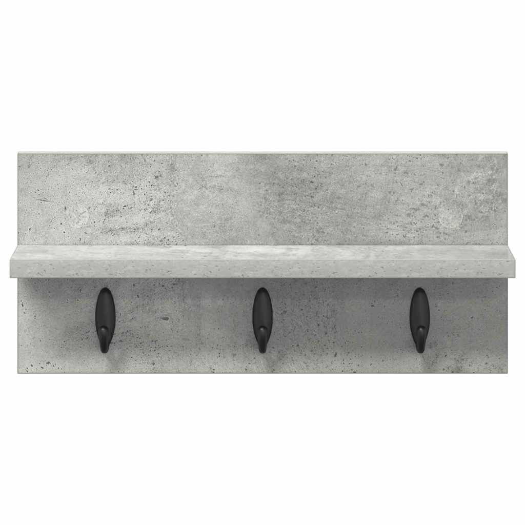 vidaXL Appendiabiti a muro Grigio cemento 40 x 10.5 x 18 cm