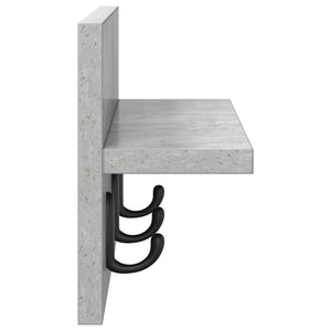 Appendiabiti a muro Grigio cemento 40 x 10.5 x 18 cm 874382