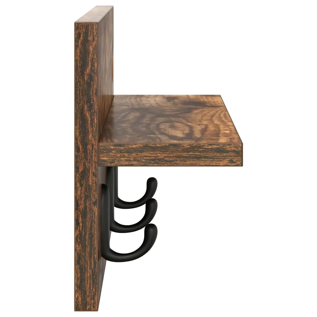 vidaXL Appendiabiti a muro Rovere fumo 40 x 10.5 x 18 cm
