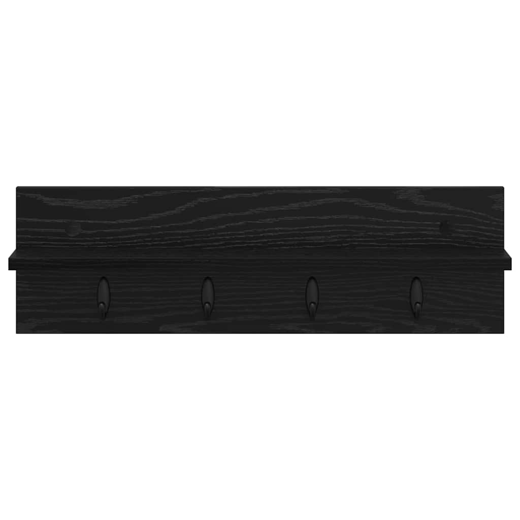 Appendiabiti a muro Rovere nero 60 x 10.5 x 18 cm 874388