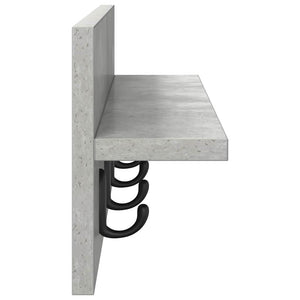 Appendiabiti a muro Grigio cemento 60 x 10.5 x 18 cm 874390