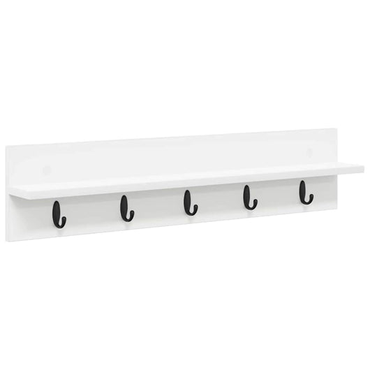 vidaXL Appendiabiti a muro Bianco 80 x 10.5 x 18 cm Legno multistrato