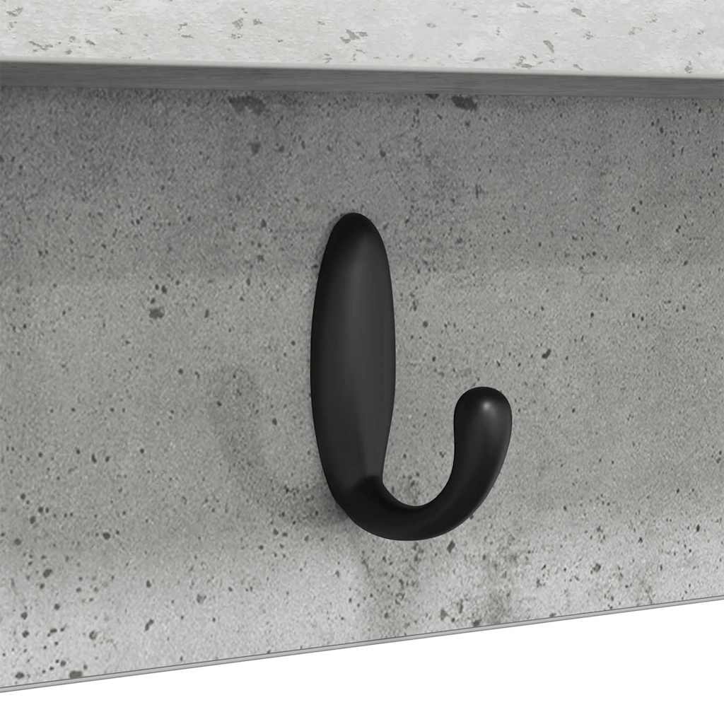vidaXL Appendiabiti a muro Grigio cemento 80 x 10.5 x 18 cm