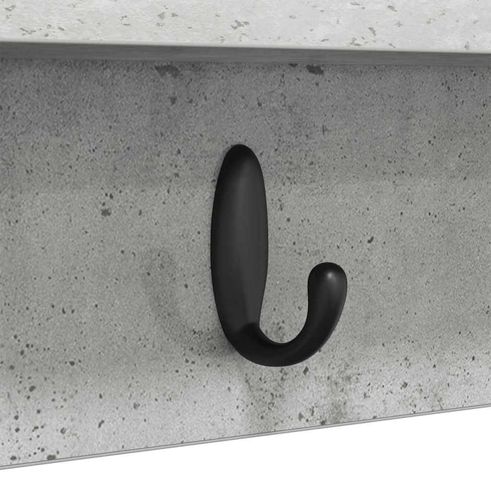vidaXL Appendiabiti a muro Grigio cemento 80 x 10.5 x 18 cm
