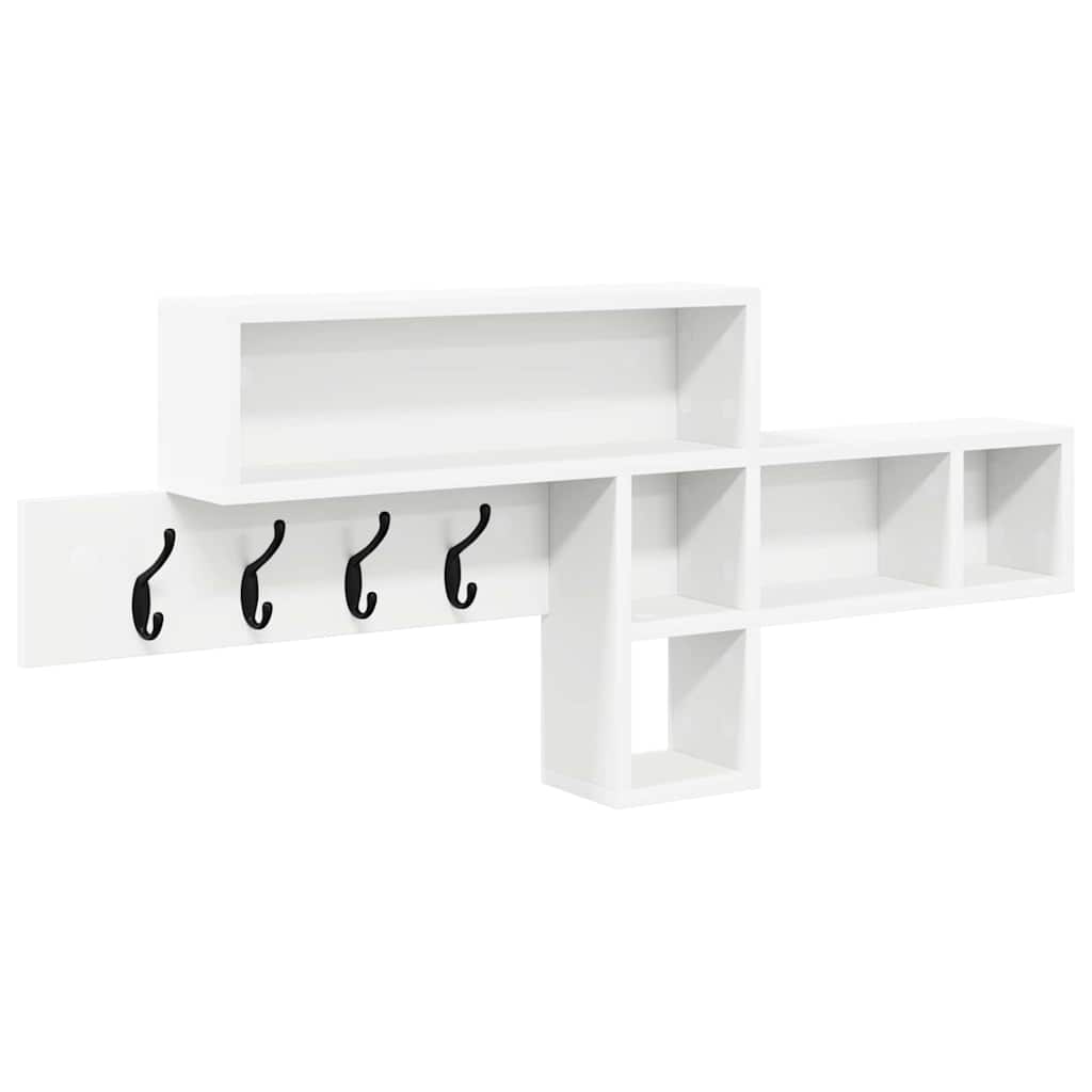 Appendiabiti a muro Bianco 100 x 12 x 43.5 cm Legno multistrato 874411
