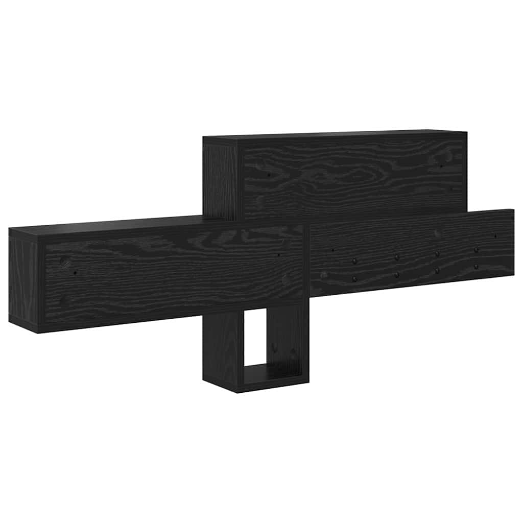 vidaXL Appendiabiti a muro Rovere nero 100 x 12 x 43.5 cm