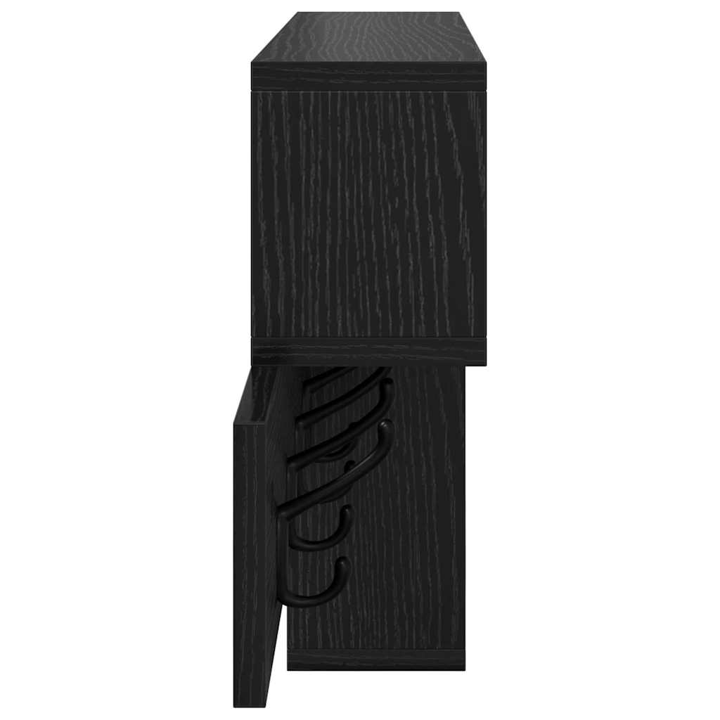 vidaXL Appendiabiti a muro Rovere nero 100 x 12 x 43.5 cm