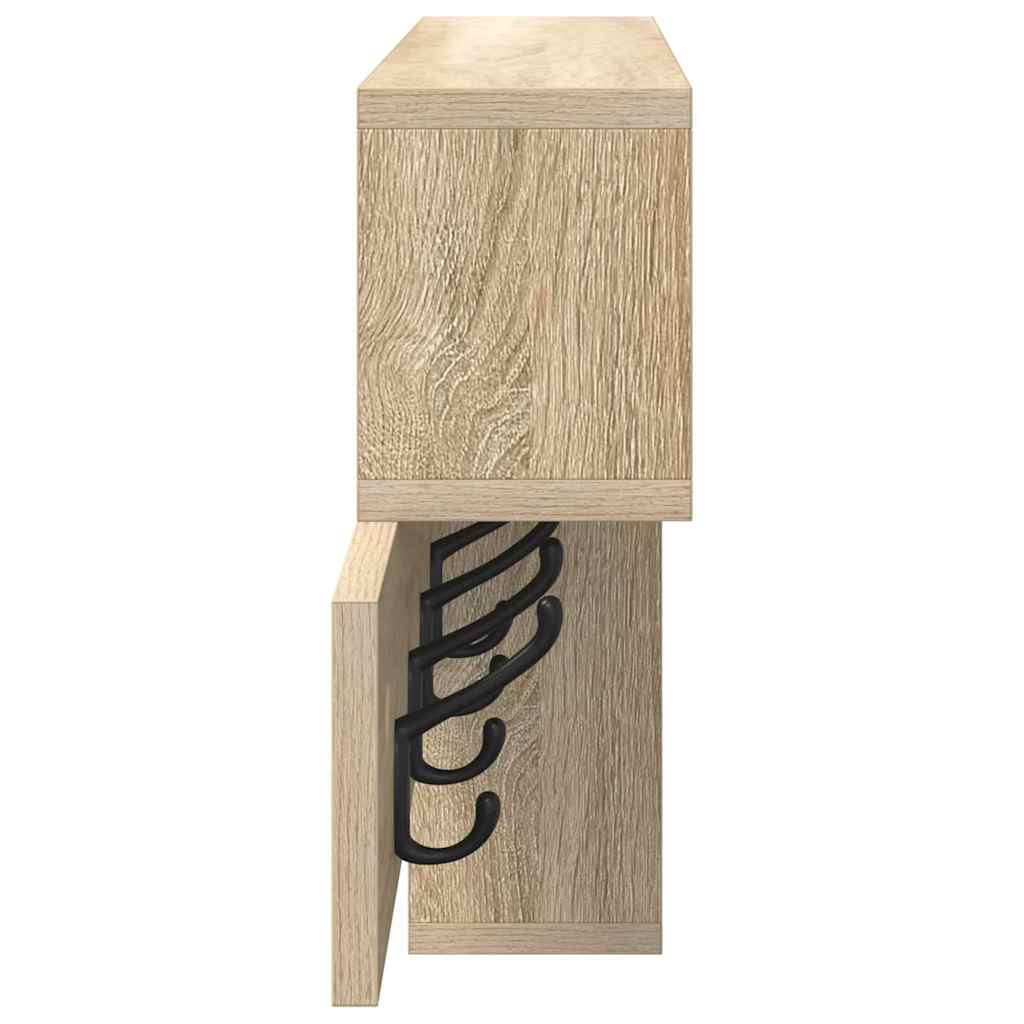 vidaXL Appendiabiti a muro rovere sonoma 100 x 12 x 43.5 cm