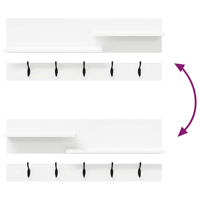 Appendiabiti a muro Bianco 90 x 15 x 36 cm Legno multistrato 874419