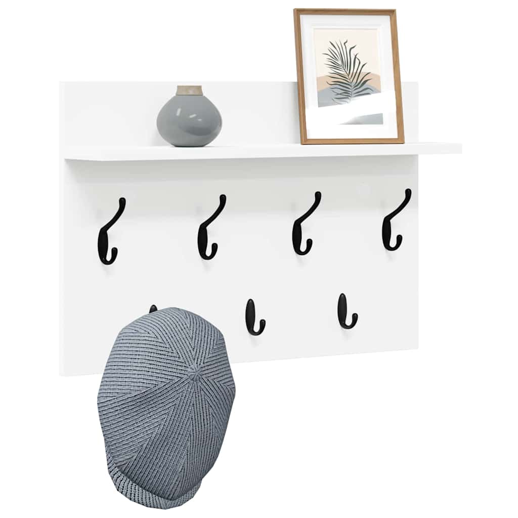 vidaXL Appendiabiti a muro Bianco 60 x 40 x 12 cm Legno multistrato