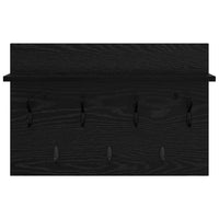 vidaXL Appendiabiti a muro con lo scaffale Rovere nero 60 x 40 x 12 cm