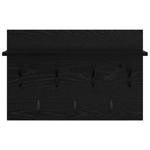 vidaXL Appendiabiti a muro con lo scaffale Rovere nero 60 x 40 x 12 cm