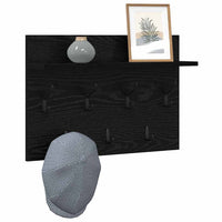 vidaXL Appendiabiti a muro con lo scaffale Rovere nero 60 x 40 x 12 cm