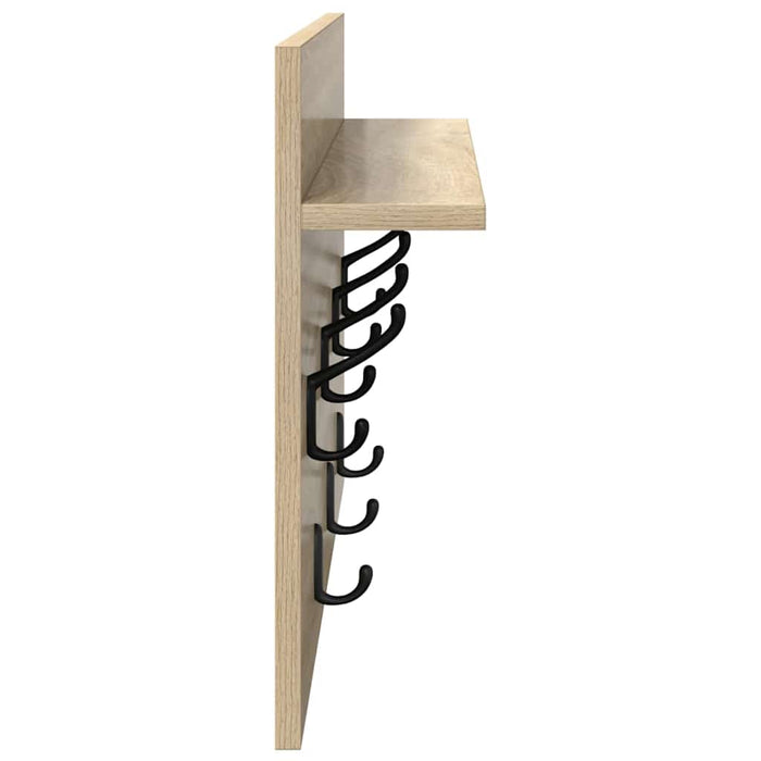 Appendiabiti a muro rovere sonoma 60 x 40 x 12 cm 874429