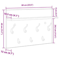 Appendiabiti a muro Grigio sonoma 60 x 40 x 12 cm 874432