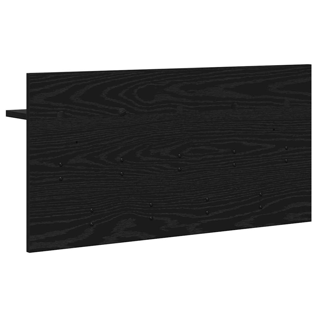 vidaXL Appendiabiti a muro con lo scaffale Rovere nero 80 x 40 x 12 cm