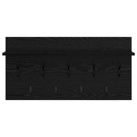 Appendiabiti a muro con lo scaffale Rovere nero 80 x 40 x 12 cm 874436