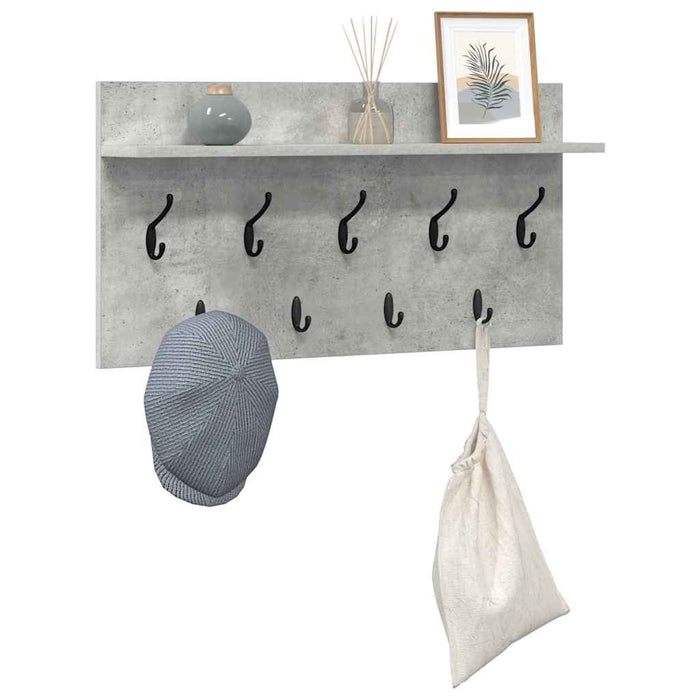 Appendiabiti a muro Grigio cemento 80 x 40 x 12 cm 874438