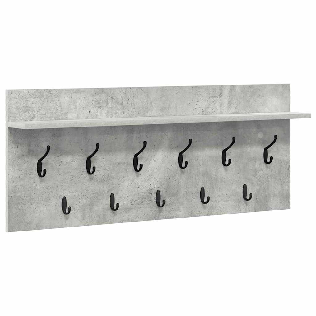 Appendiabiti a muro Grigio cemento Legno multistrato 874446