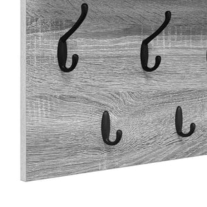 vidaXL Appendiabiti a muro Grigio sonoma Legno multistrato