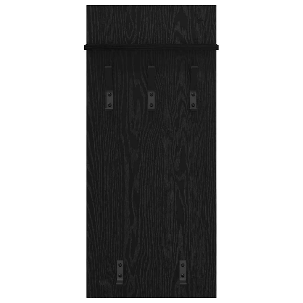 Appendiabiti a muro con lo scaffale Rovere nero 90 x 40 x 10 cm 874452