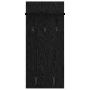 Appendiabiti a muro con lo scaffale Rovere nero 90 x 40 x 10 cm 874452