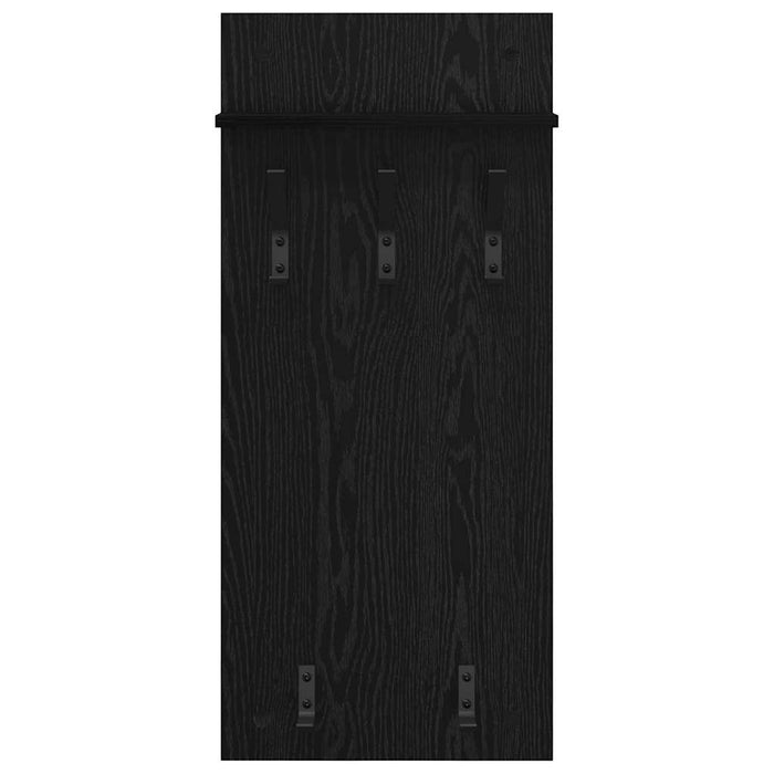 Appendiabiti a muro con lo scaffale Rovere nero 90 x 40 x 10 cm 874452
