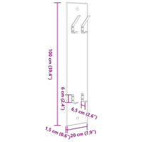 Appendiabiti a muro Bianco 20 x 1.5 x 100 cm Legno multistrato 874459
