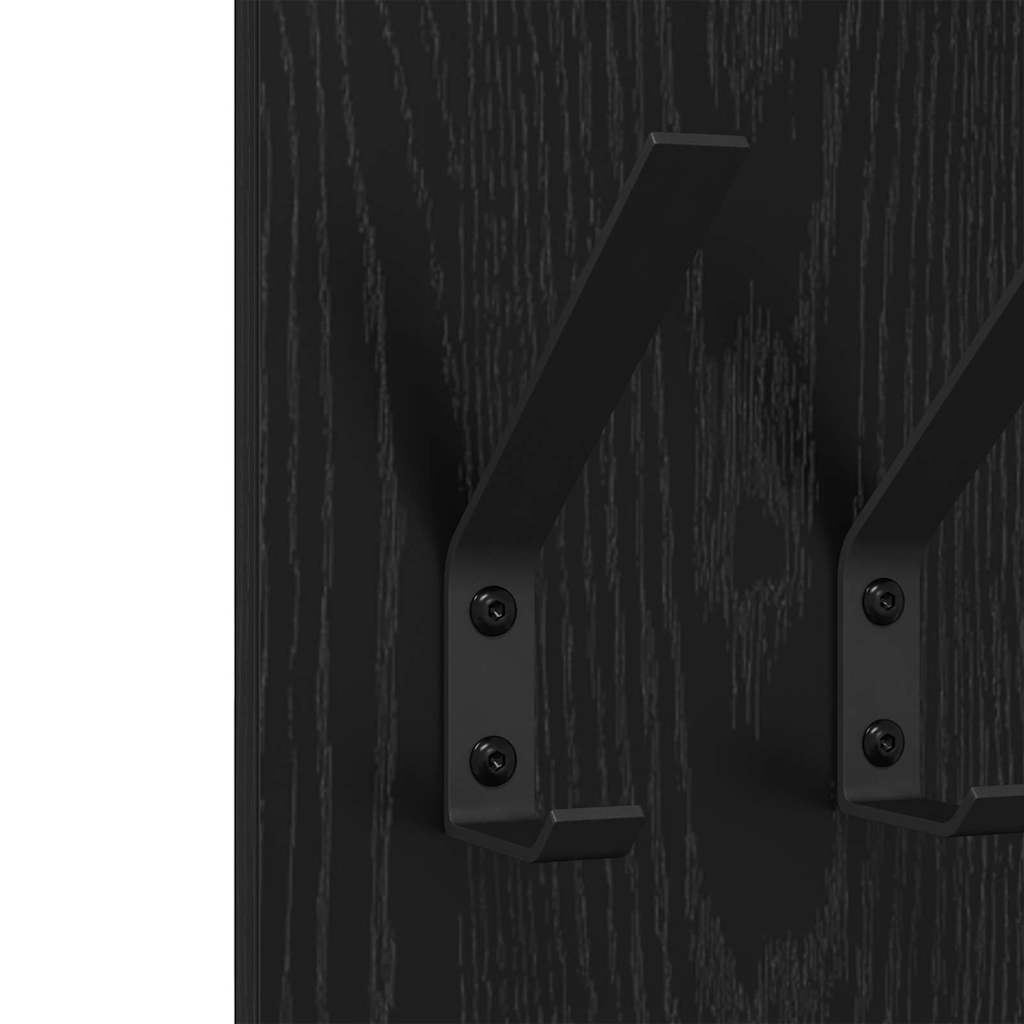 Appendiabiti a muro Rovere nero 20 x 1.5 x 100 cm 874460