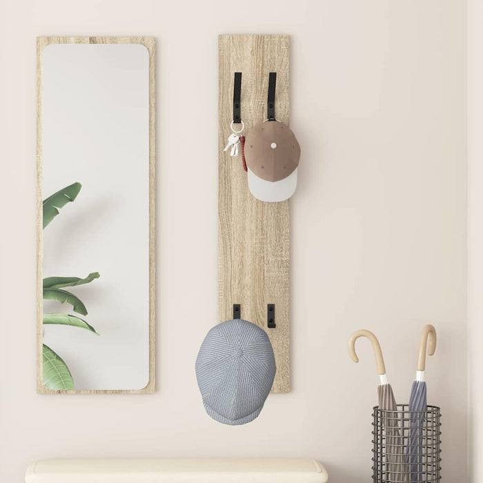 vidaXL Appendiabiti a muro rovere sonoma 20 x 1.5 x 100 cm