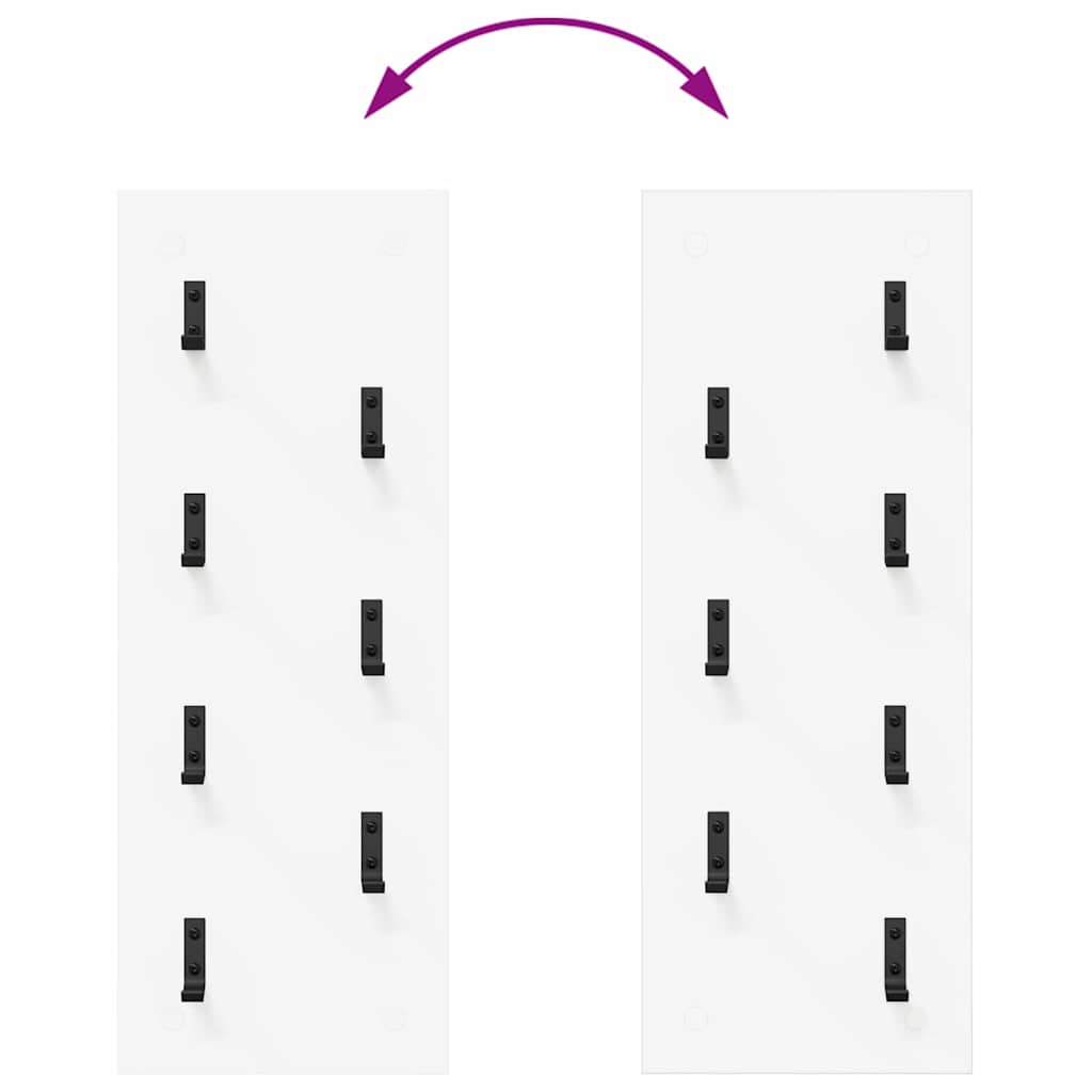 vidaXL Appendiabiti a muro Bianco 30 x 1.5 x 80 cm Legno multistrato