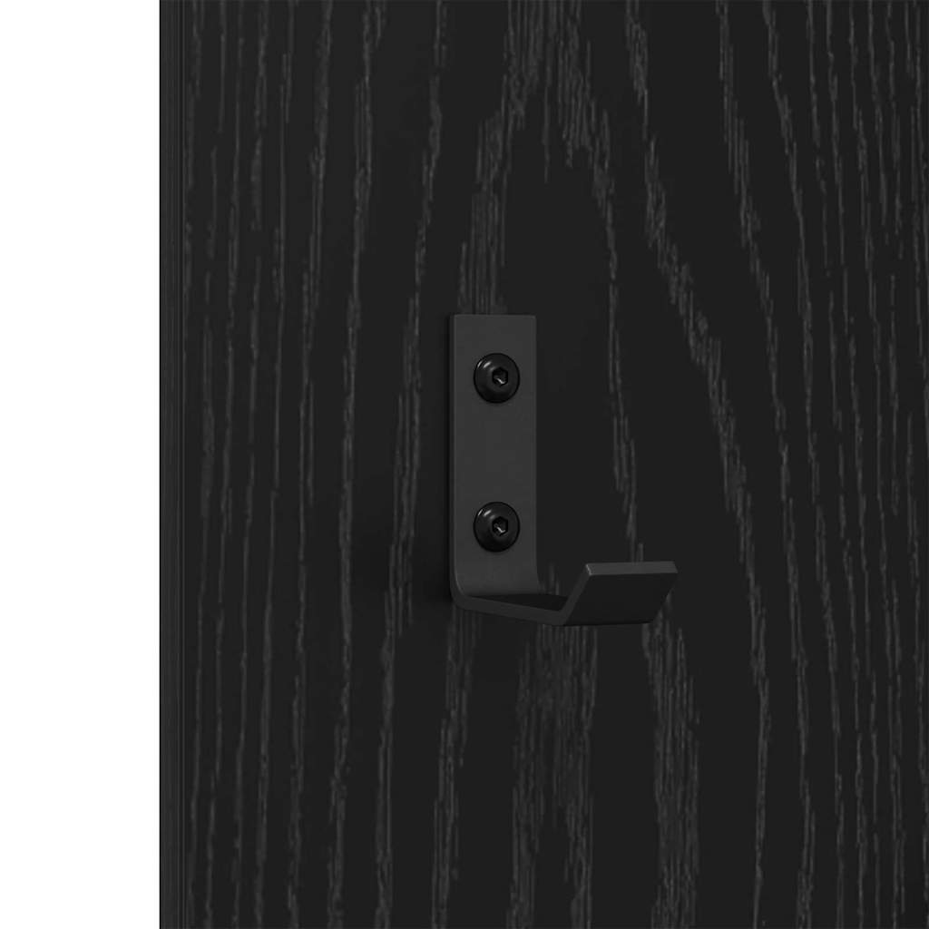 Appendiabiti a muro Rovere nero 30 x 1.5 x 80 cm 874468