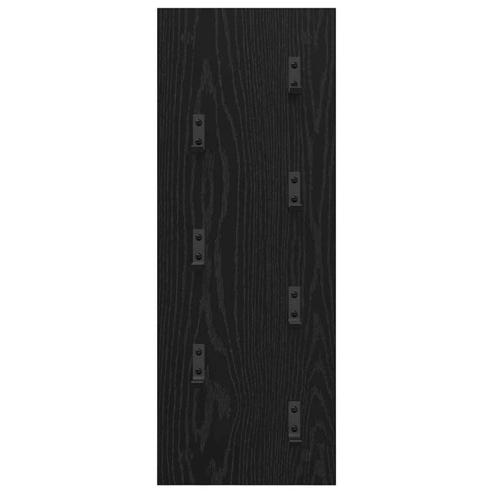 vidaXL Appendiabiti a muro Rovere nero 30 x 1.5 x 80 cm